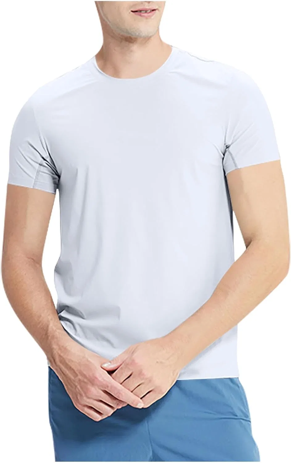 Мужская облегающая футболка для тренировок Quick Dry, White
