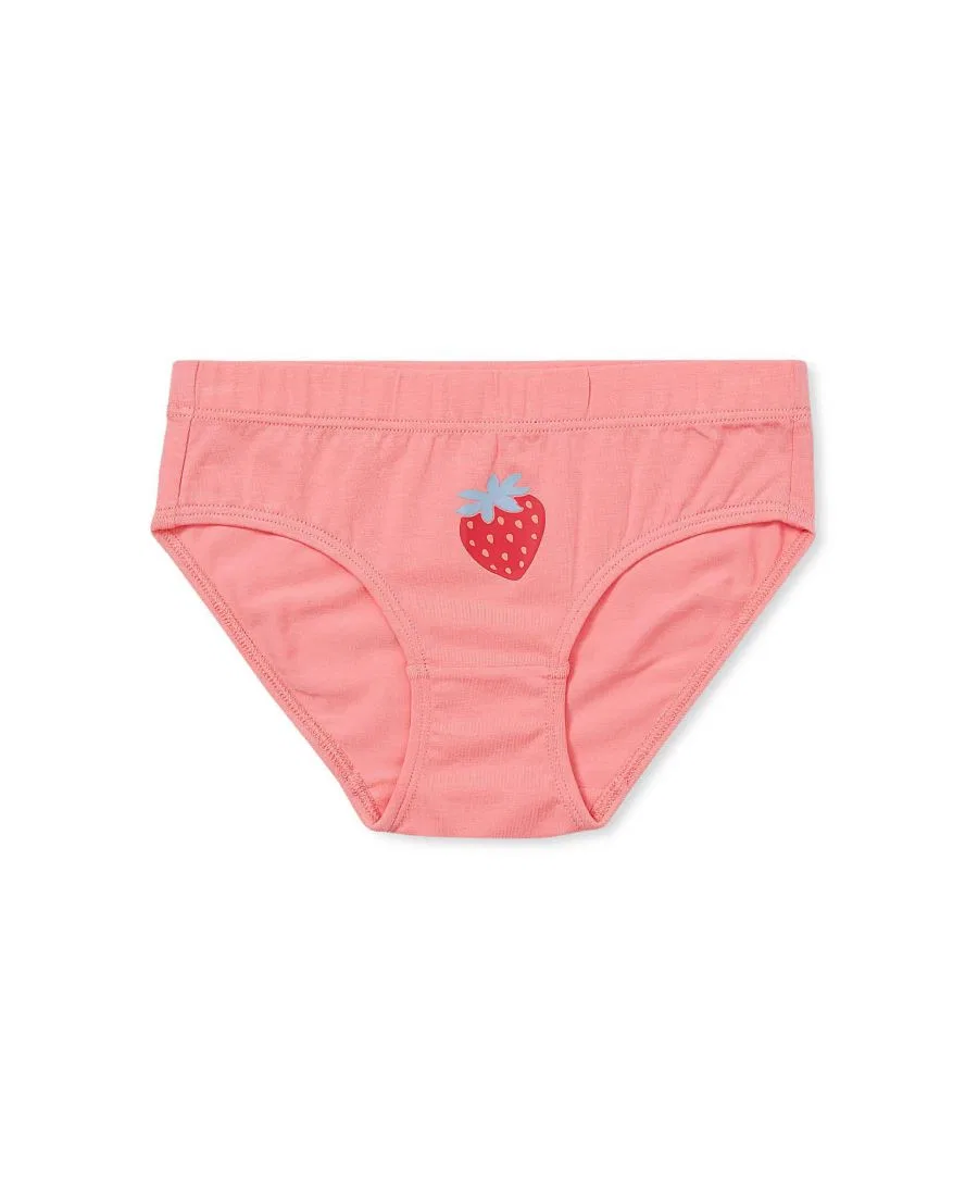 Комплект трусов-слипов для девочек 5 шт., хлопковый, с принтом, Girls Hipster Underwear Panties 5 Pack Lands' End, Powder Blue/Fruit Multi — фото 3