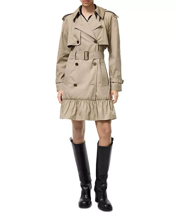 Женское пальто с поясом Tillydrine Burberry, Saltmarsh Beige