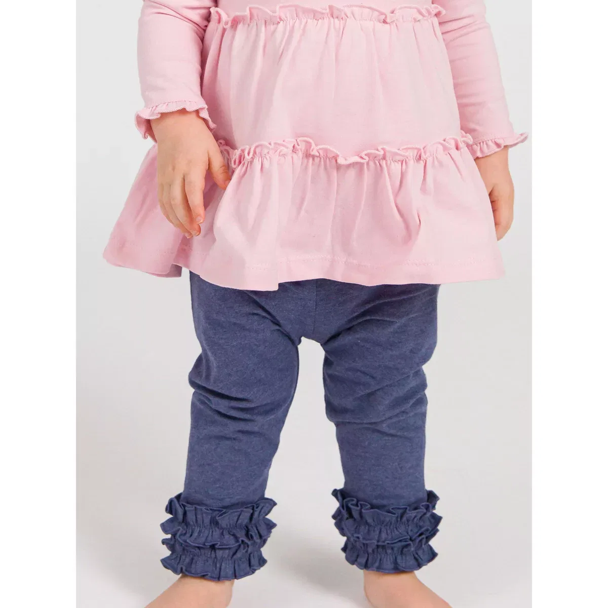 Детские леггинсы для девочек с оборками RuffleButts, Faux Denim — фото 3