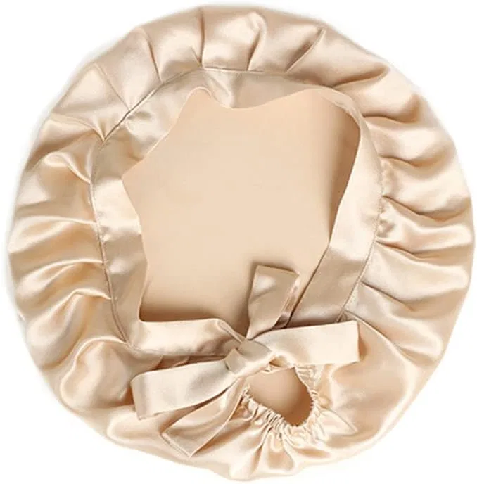 Шапочка для сна Mulberry Silk Sleep Cap, AQCLAY, 100% Mulberry Silk, beige