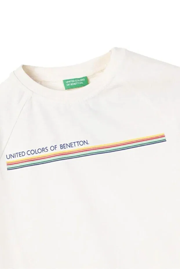 Детская футболка с принтом Benetton, White — фото 2