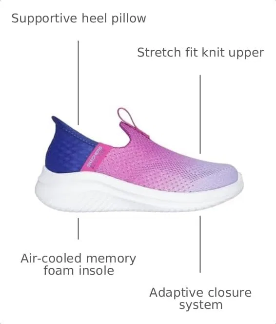 Детские кроссовки для девочек Ultra Flex 3.0 Skechers, Navy/Purple — фото 3
