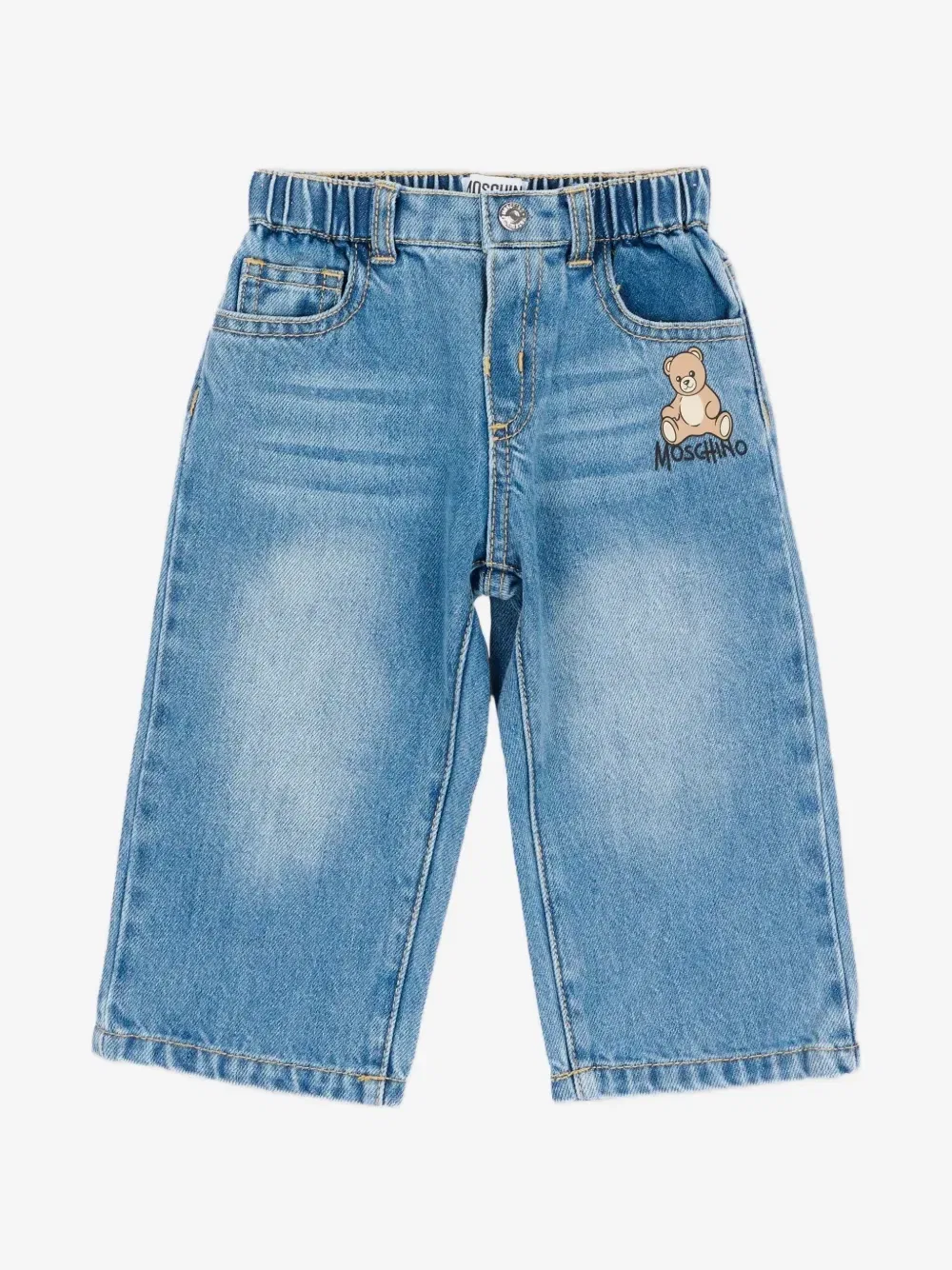 Джинсы с логотипом Moschino Kids, синий