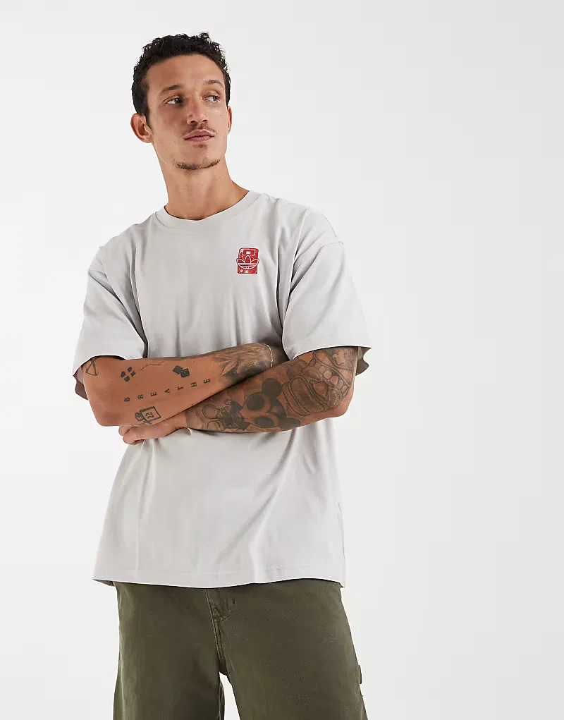 Футболка Adidas Originals Original Sound серого и, бордовый — фото 2