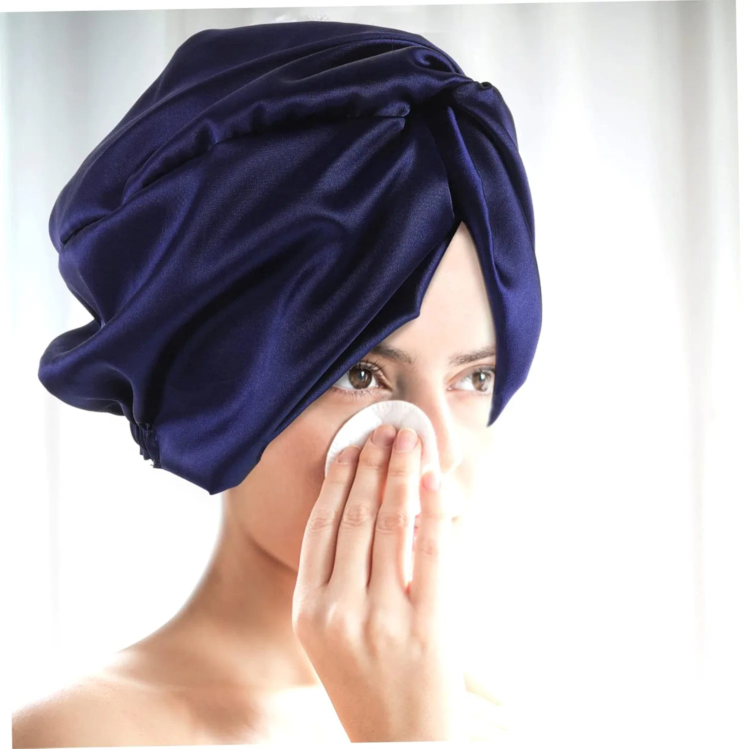Шапочка для душа из искусственного шелка, PartyKindom, Navy — фото 2
