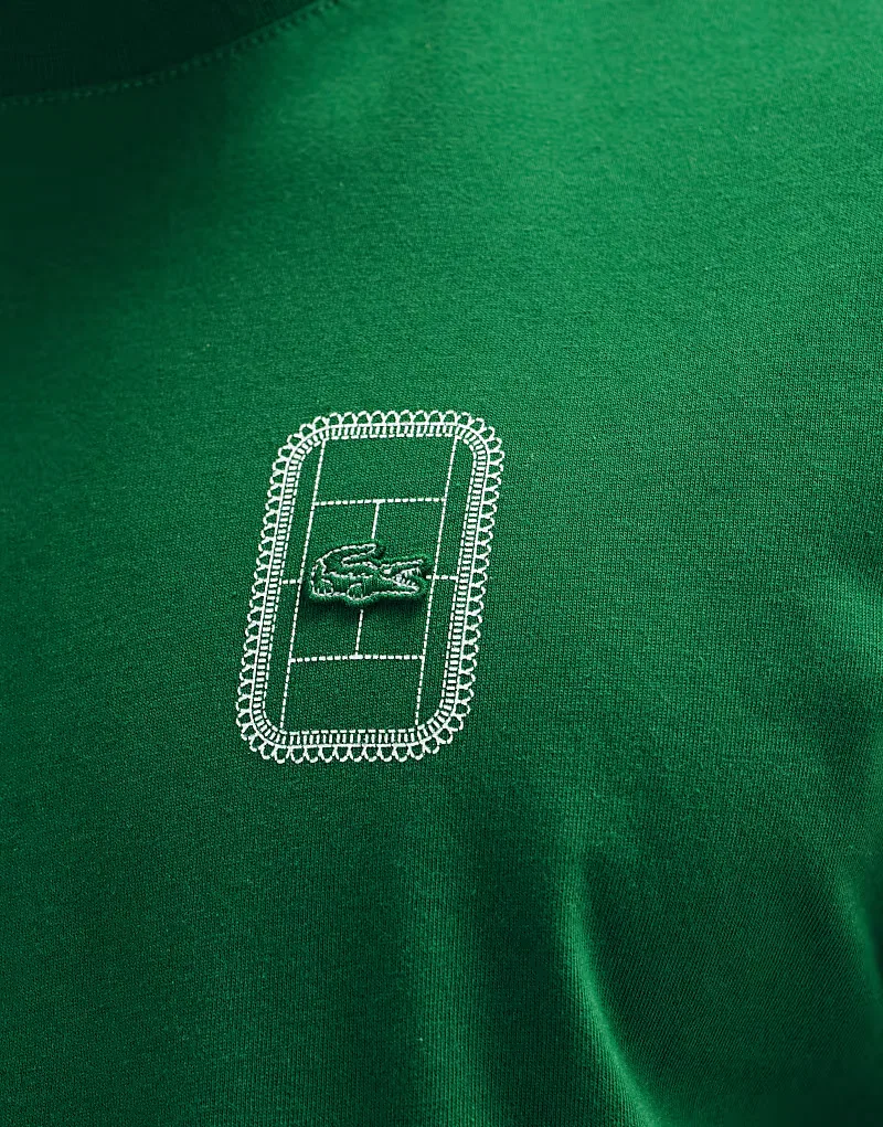 Классическая футболка Lacoste с графическим логотипом и принтом на спине, зеленый — фото 4
