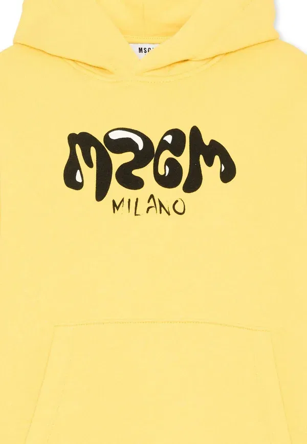 Худи с принтом Felpa Msgm, Yellow, желтый — фото 3