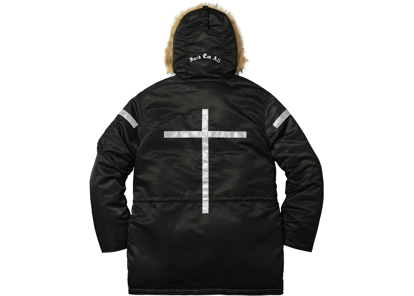 Мужское пальто с отражающим крестом Parka Supreme, Black — фото 3