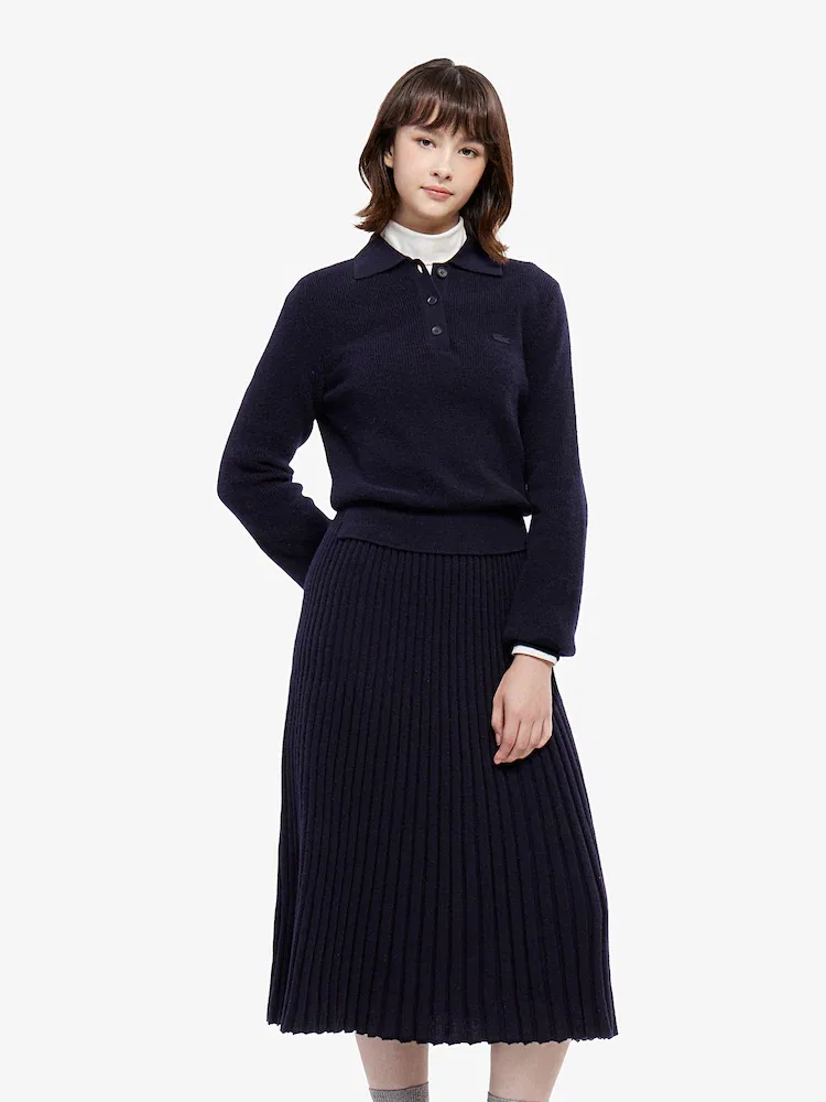Платье миди LACOSTE с расклешенным силуэтом, Black