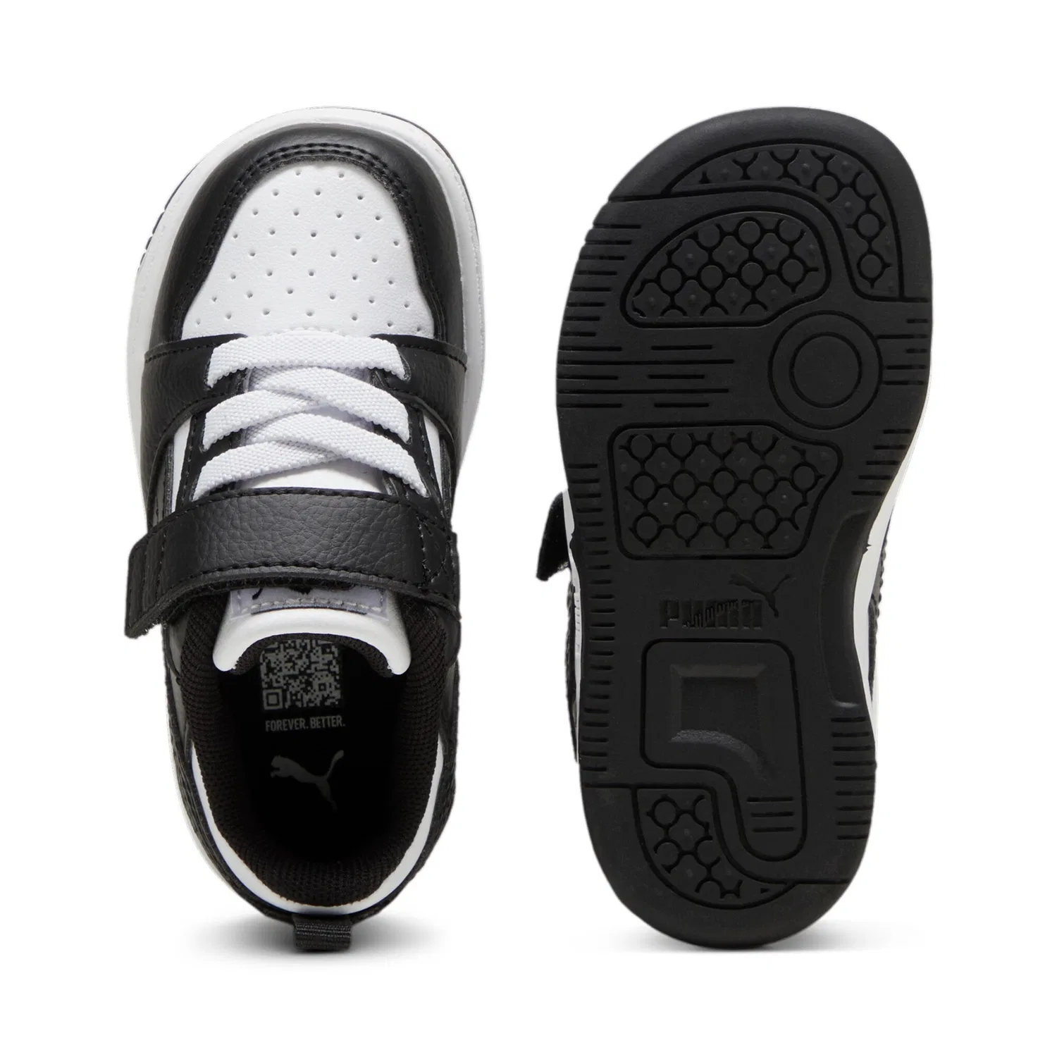 Детские кроссовки с низкой посадкой Rebound V6 PUMA, White/Black — фото 4
