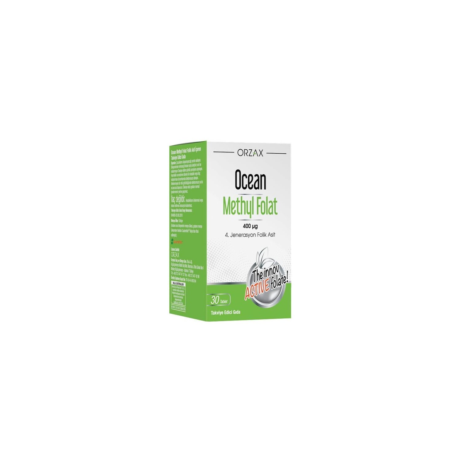 

Добавка Ocean Methyl Folate Folic Acid, 30 таблеток