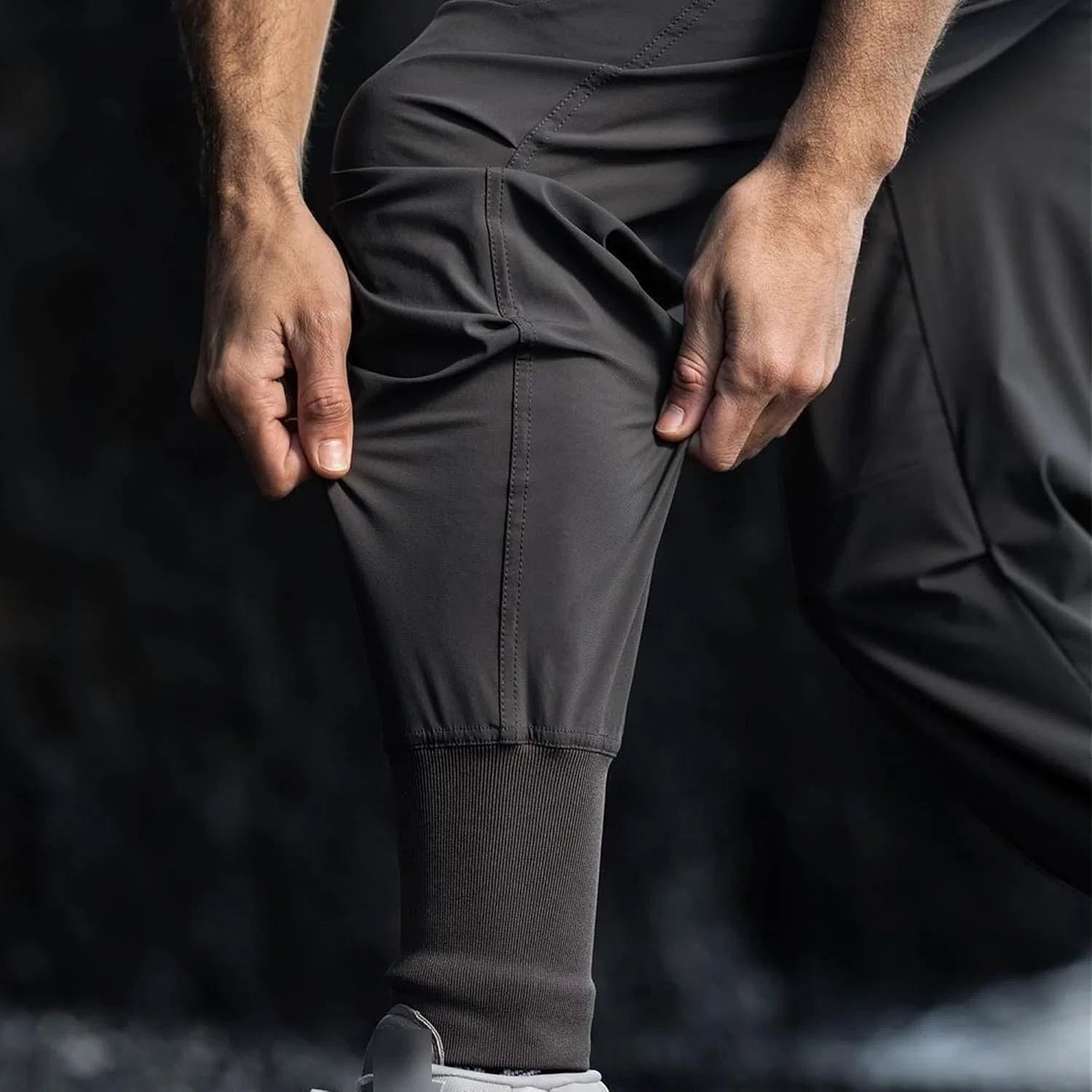 Мужские спортивные брюки-джоггеры с карманами на молнии, модель Athletic Joggers, серый — фото 4