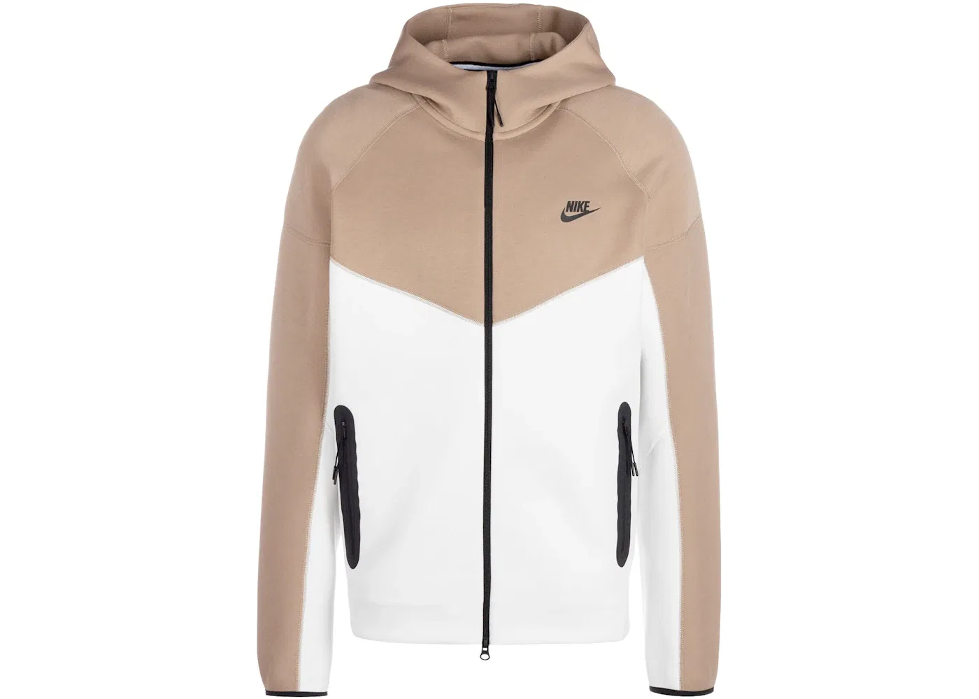 Мужская худи Nike Tech Fleece Windrunner, Summit White/Khaki/Black