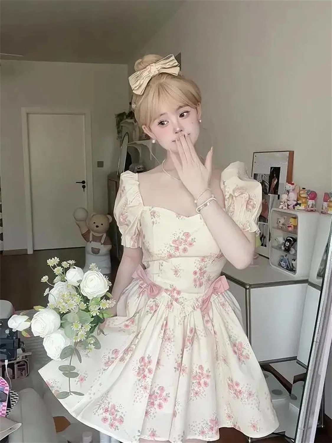 Женское мини-платье с цветочным принтом French Chic Ball Gown, Floral — фото 2