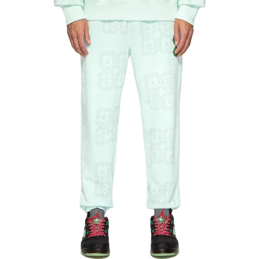 Спортивные брюки с принтом Jordan x CLOT Jade Fleece Sweatpants, Nike, Зеленый — фото 4
