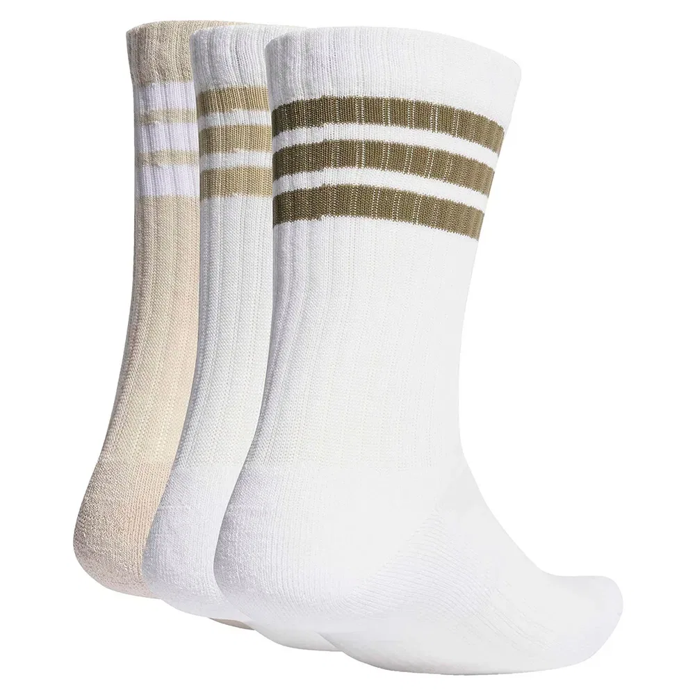 Носки спортивные Adidas 3 Stripes Cushioned Sportswear 3 пары, бежевый — фото 2