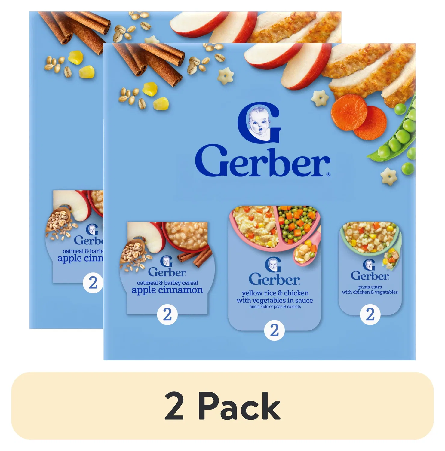 Детское питание Gerber All Day Favorites, набор 6 упаковок, 2 упаковки, 0.97 кг