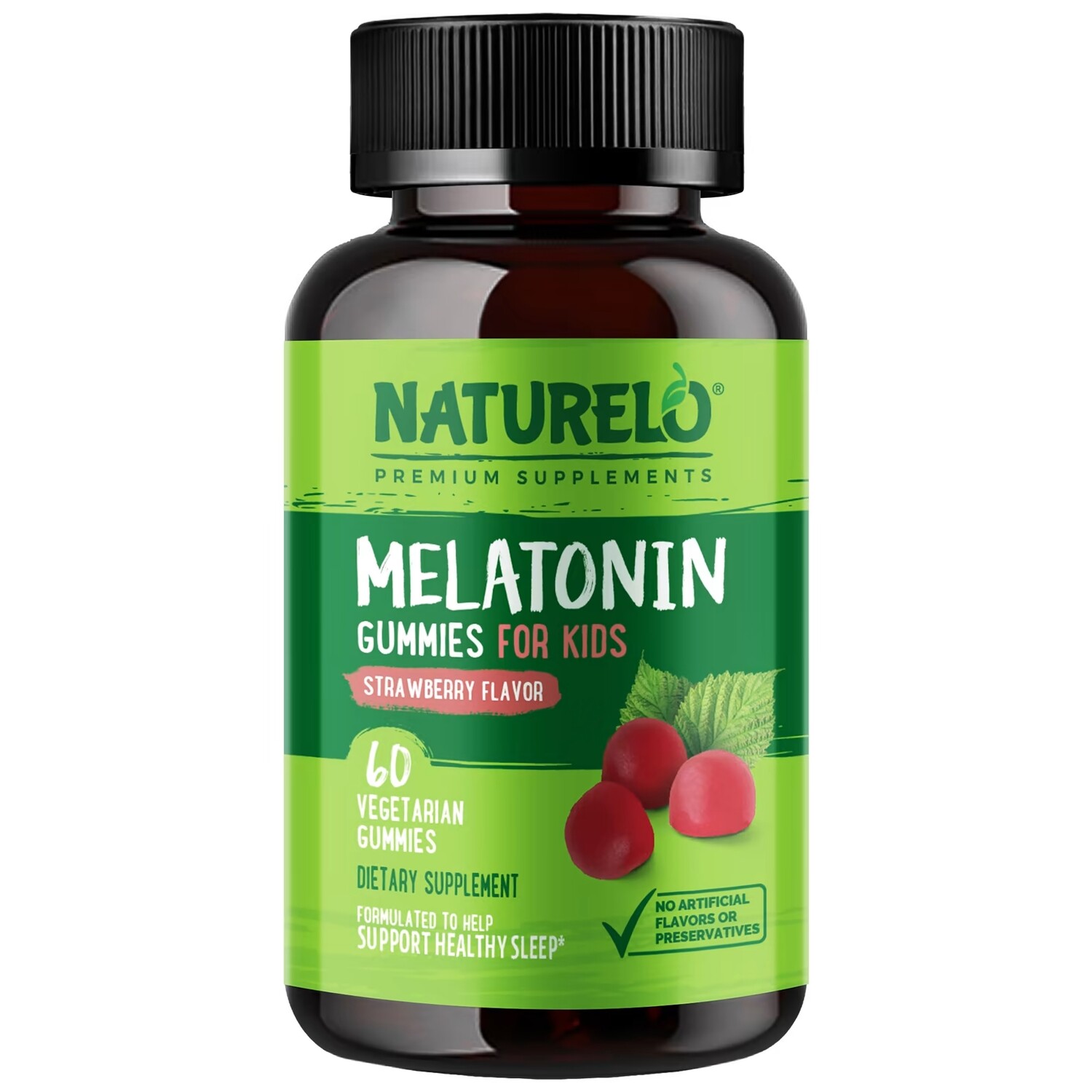 

Детские Жевательные Мармеладки NATURELO с мелатонином, с клубникой, 60 жевательных таблеток