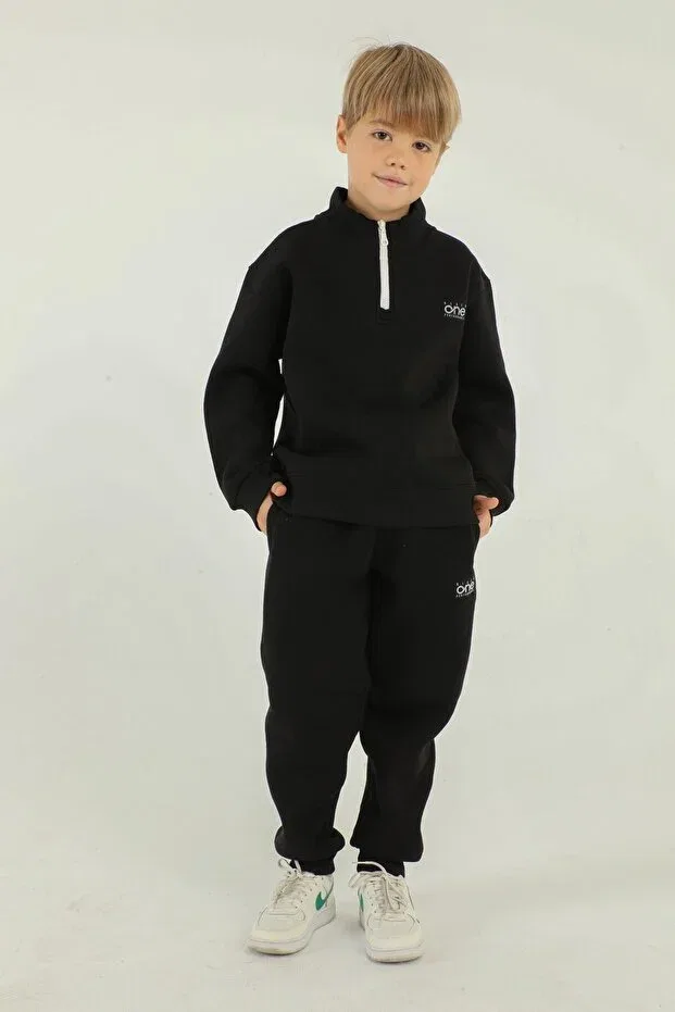 Детский спортивный костюм для мальчиков с принтом Black One, Black