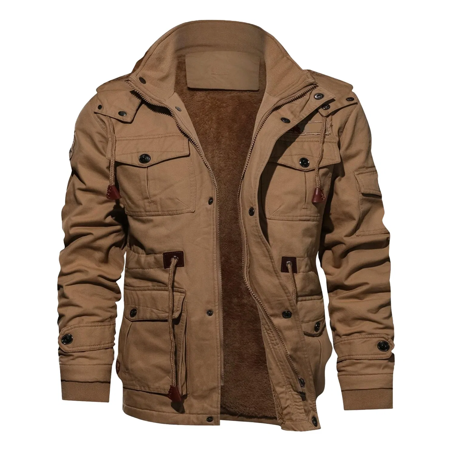 Мужская зимняя куртка с флисовой подкладкой, dark khaki
