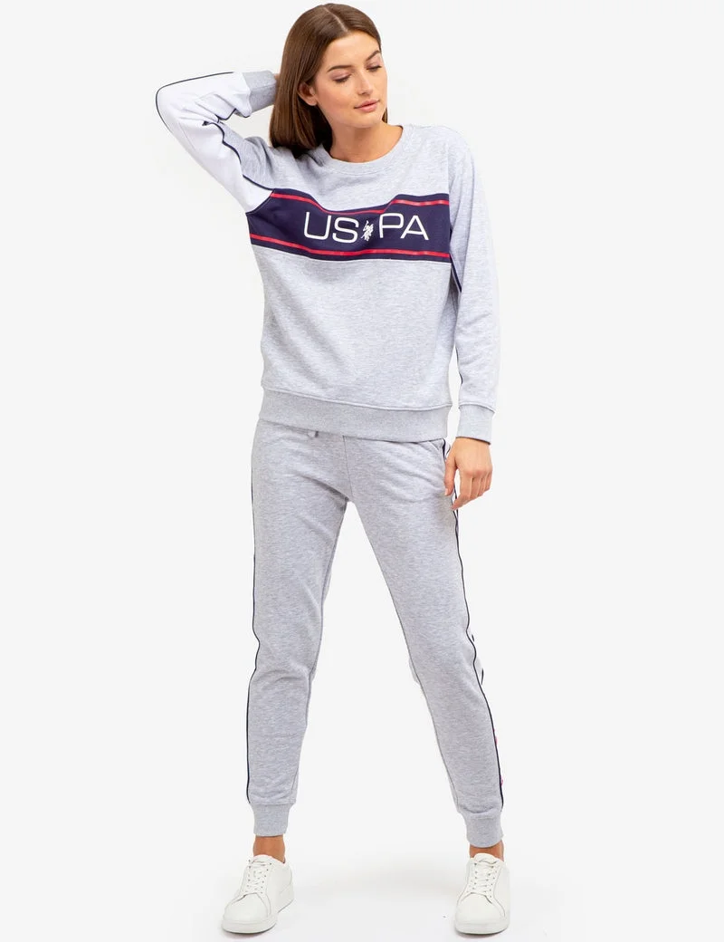 Женские джоггеры U.S. Polo Assn. USPA High Waisted With Piping, серый — фото 3
