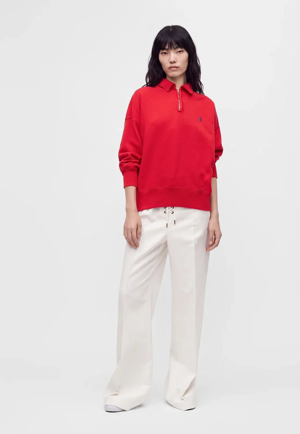 Толстовка с застежкой-молнией до середины груди Polo Ralph Lauren, Very Red — фото 2