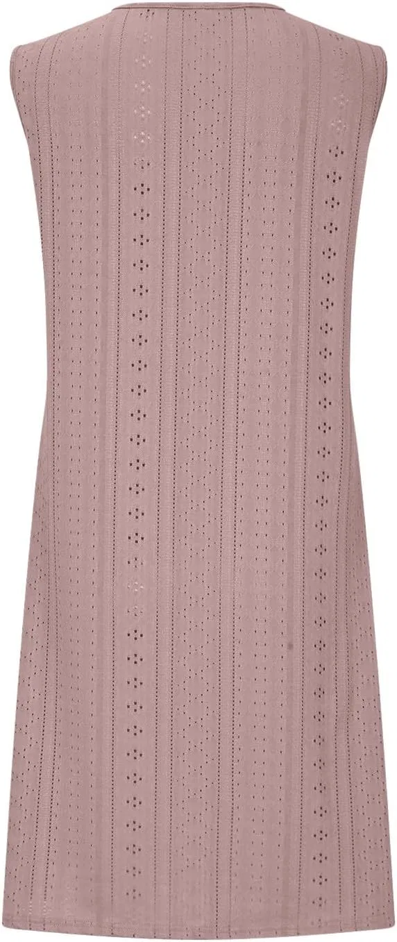 Женское летнее мини-платье с широкими бретелями, Pink — фото 3