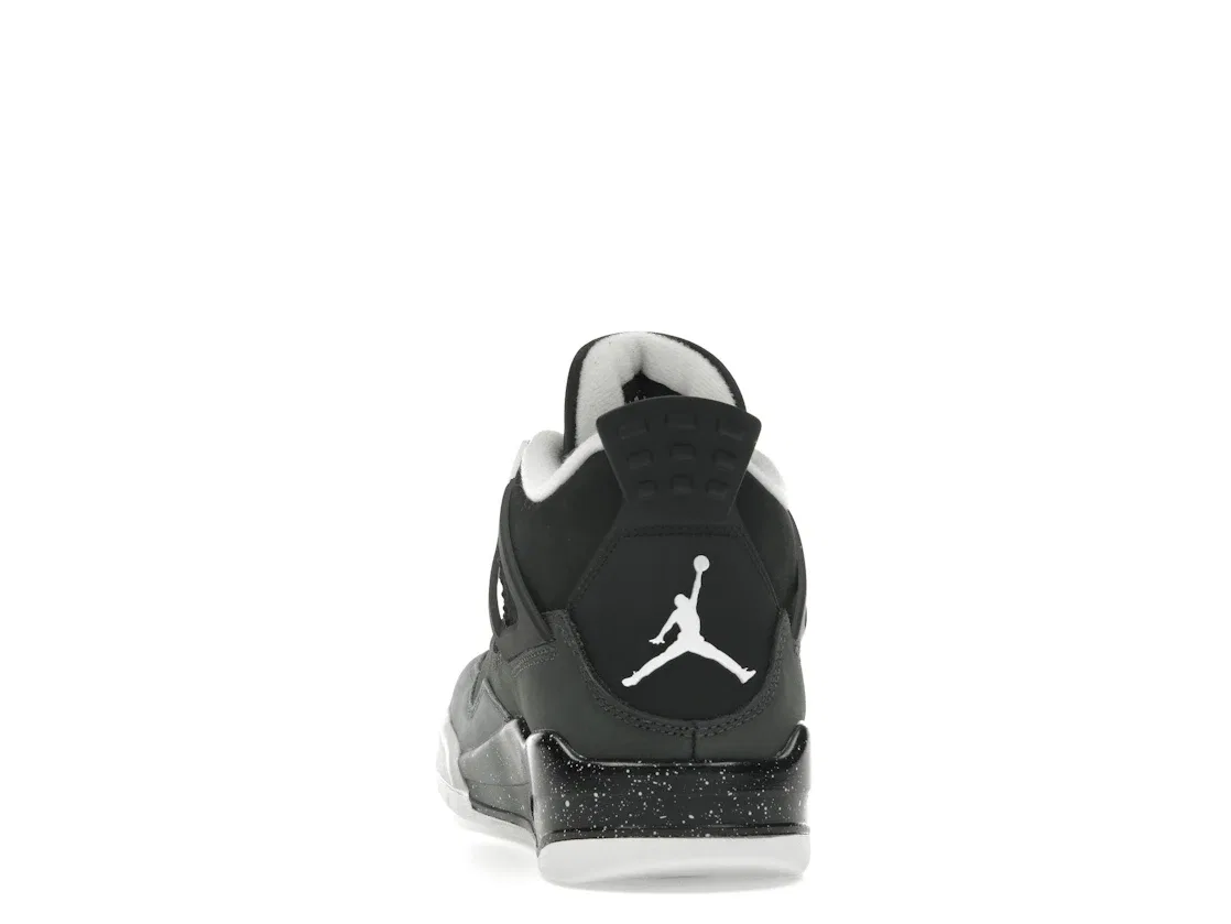 Детские кроссовки Lifestyle с сетчатым верхом Jordan 4 Retro, Black/White/Anthracite/Black/Pure Platinum — фото 4