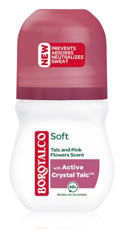 

Роликовый дезодорант без спирта Borotalco Soft Talc & Pink Flower