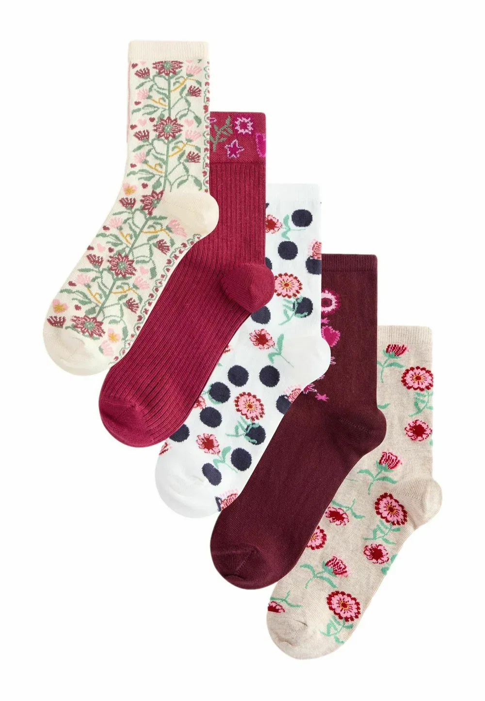 Набор из 5 коротких носков Next, Multi Folk Floral