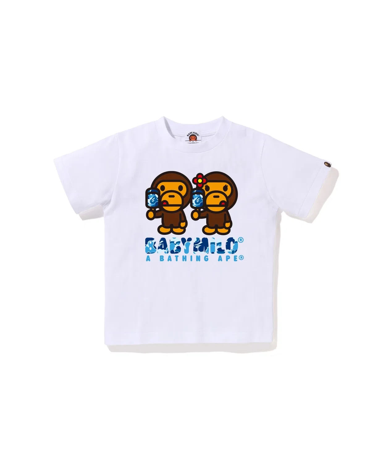 Детская футболка с коротким рукавом с принтом ABC CAMO MILO ICE POP SUMMER TEE A BATHING APE, White