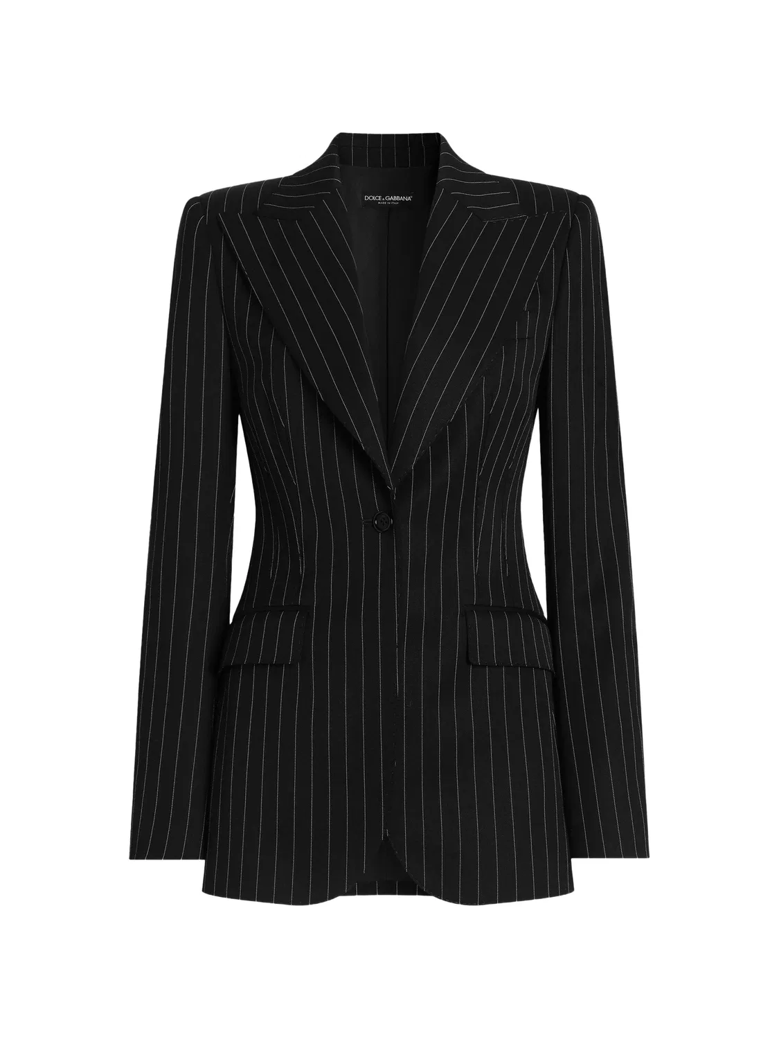 Однобортный пиджак Turlington в тонкую полоску Dolce & Gabbana, черный