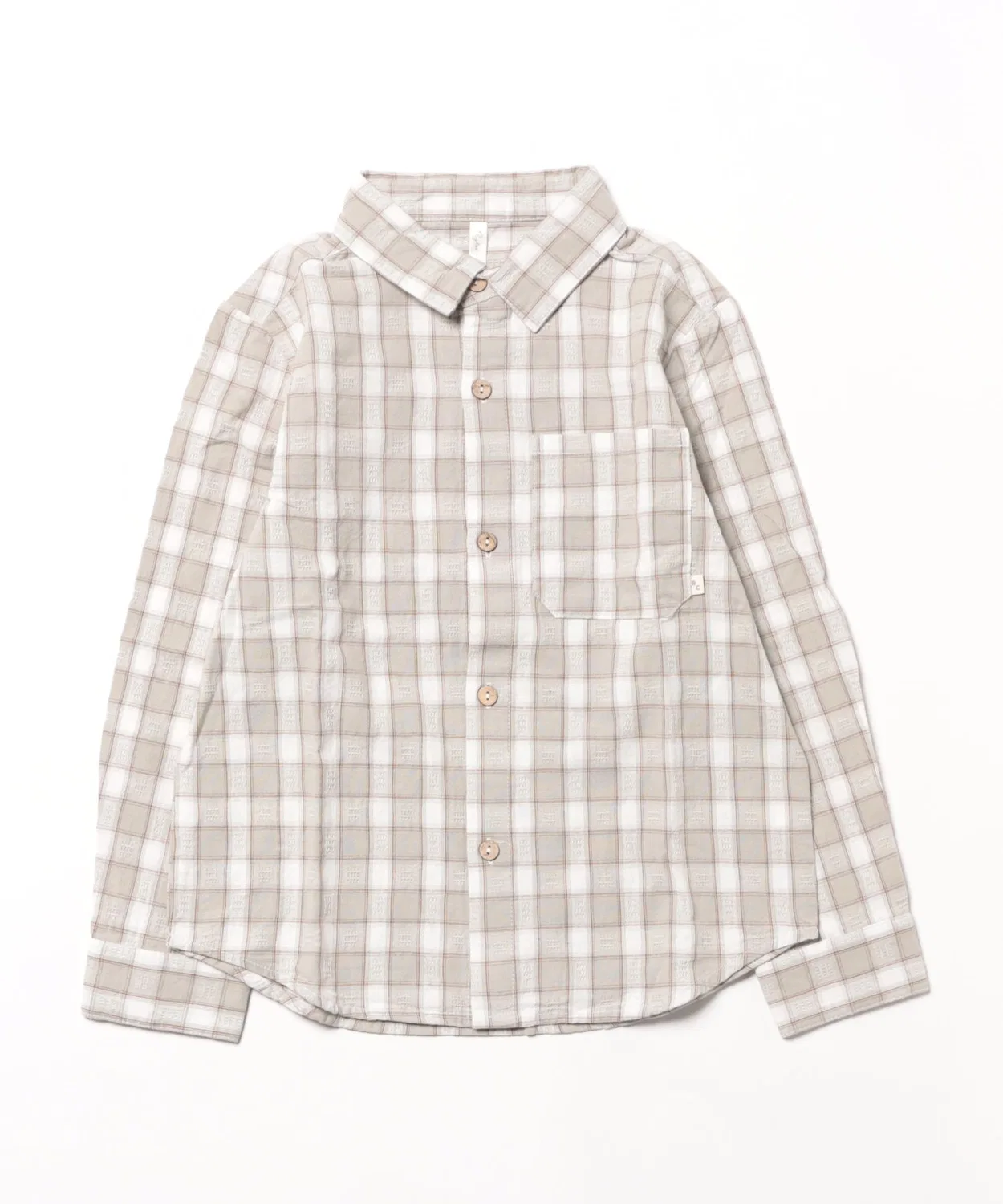 Детская рубашка с длинным рукавомPewter Plaid Rylee + Cru, White/Blue