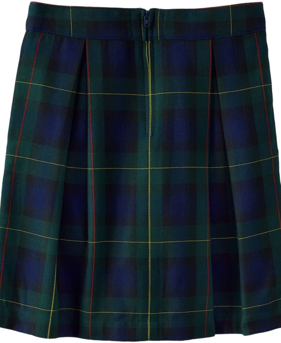 Юбка-шорты плиссированная с принтом Lands' End, Plaid Hunter/Classic Navy — фото 3