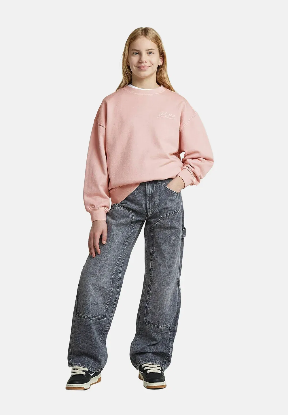 Детский свитер оверсайз с круглым вырезом - толстовка G-Star, Burnished Lilac