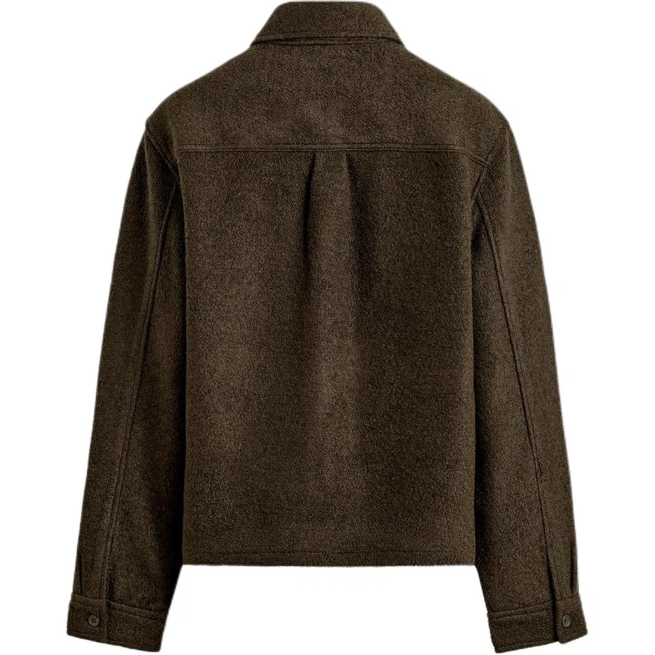 Мужская куртка с лацканами Dark Olive Green ZARA, Dark Olive Green — фото 3