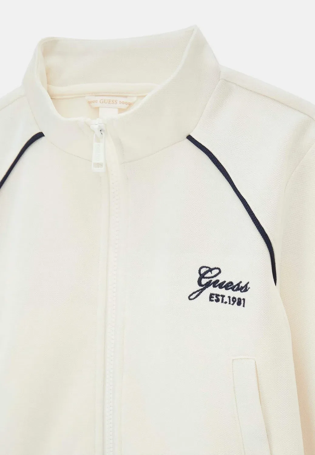Gekürztes пике-толстовка - толстовка на молнии Guess, Creme — фото 3