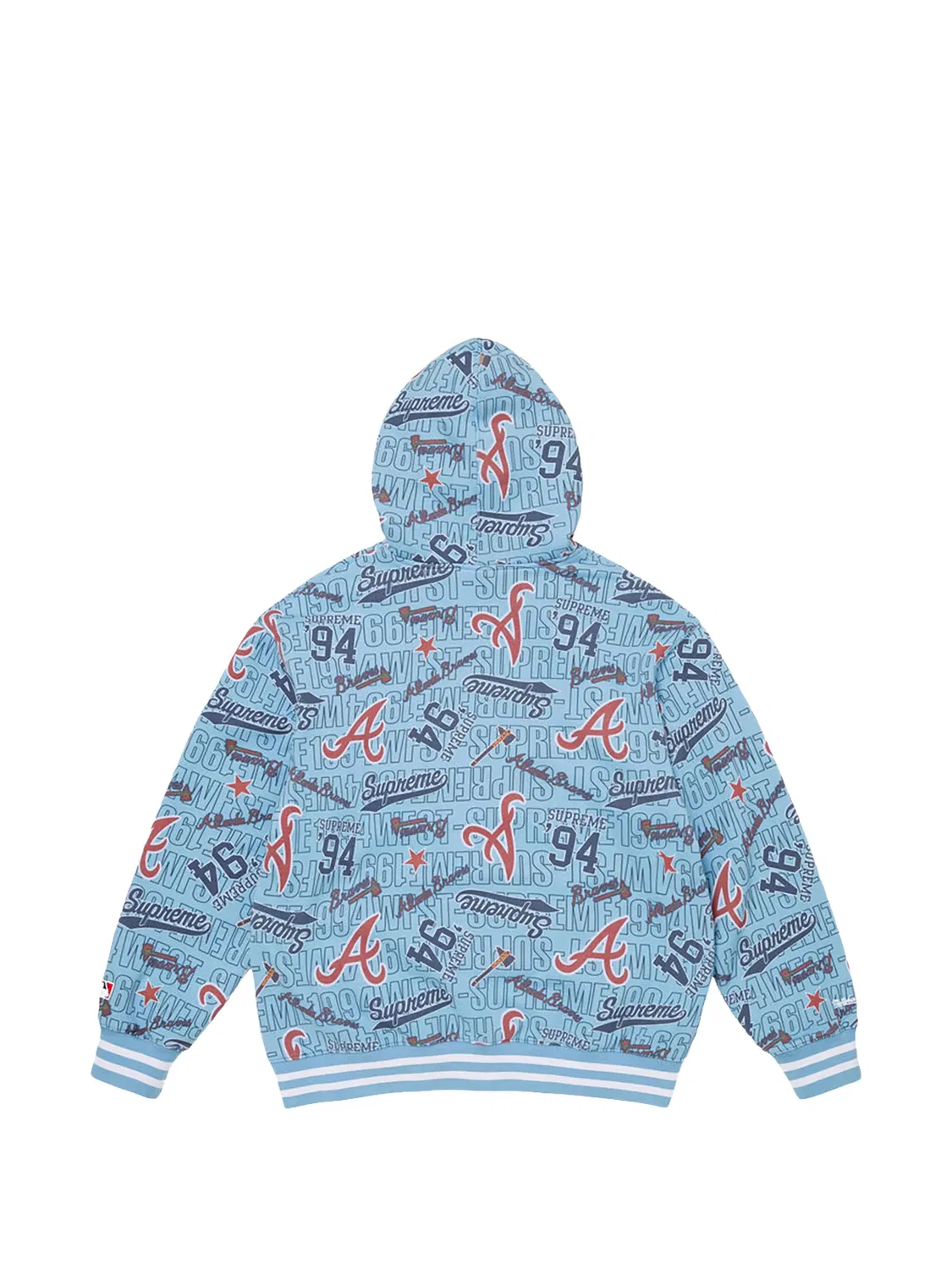 Худи с логотипом из коллаборации с Mitchell & Ness Supreme, синий — фото 2