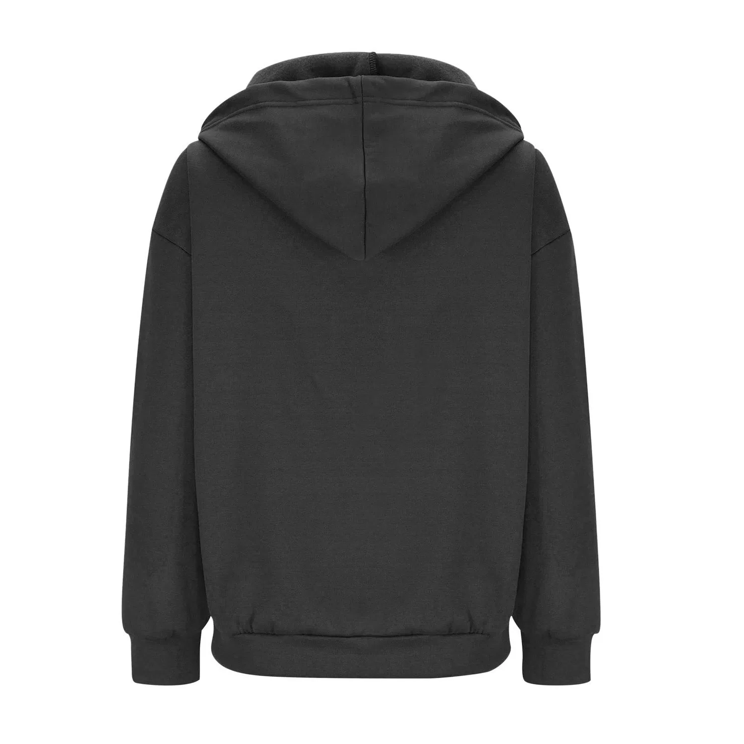 Женская куртка с капюшоном Oversized Hooded Fleece Jacket, Grigio Scuro — фото 4