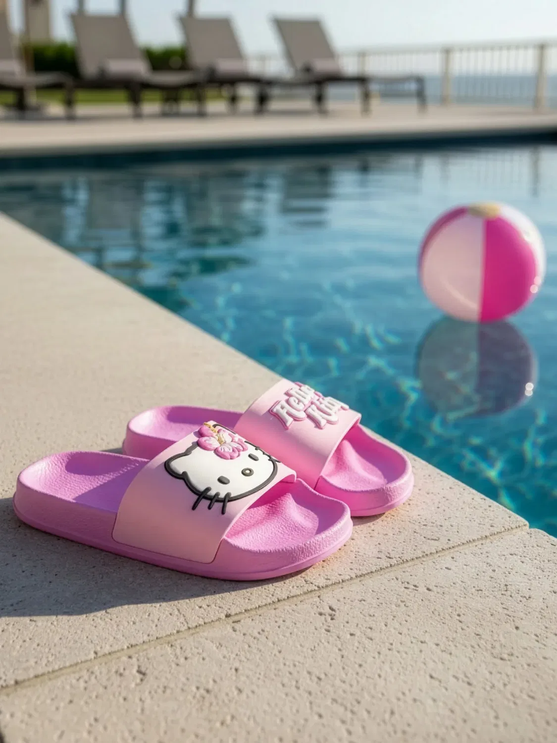 Шлепанцы с цветочным принтом Hello Kitty, розовый — фото 2