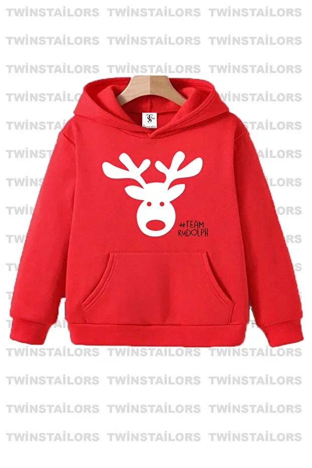 Детские свитшот с принтом Deer Printed Twins Tailors, Red — фото 3