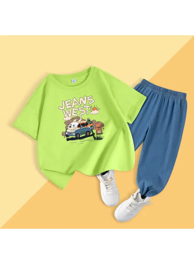 Комплект летний с коротким рукавом для мальчиков Jeanswest, мятный — фото 2