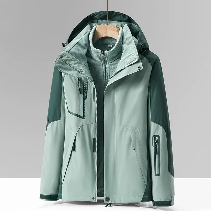 Женская куртка с капюшоном и флисовой подкладкой Women Outdoor Jackets, green — фото 3