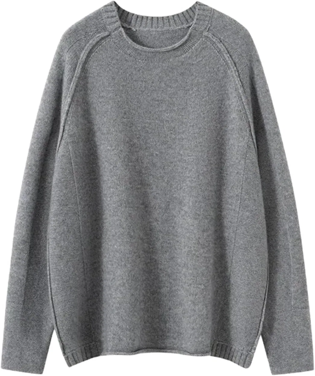 Женский свитер из кашемира с длинным рукавом, Light Middle Gray