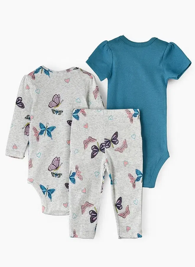 Комплект боди-комбинезонов с принтом Butterfly dreams Babyqlo — фото 3