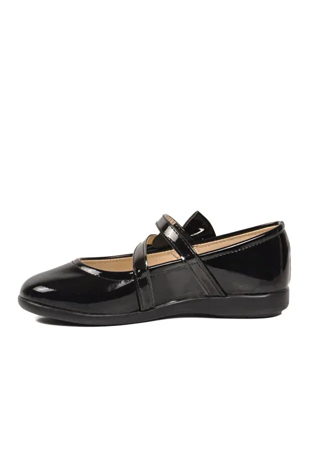 Детские балетки для девочек с ортопедической стелькой Ayakmod, Black Patent Leather — фото 2