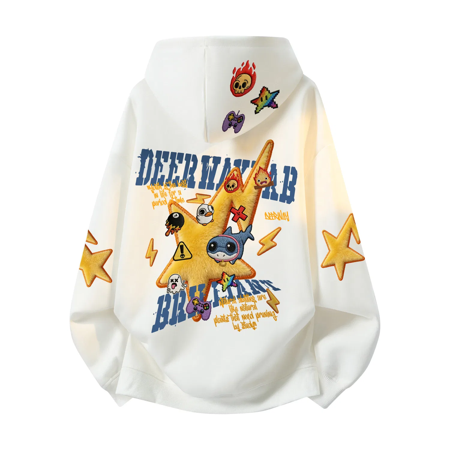 Детский свитшот с капюшоном Unisex Hooded Moderate Regular DEERWAY, White
