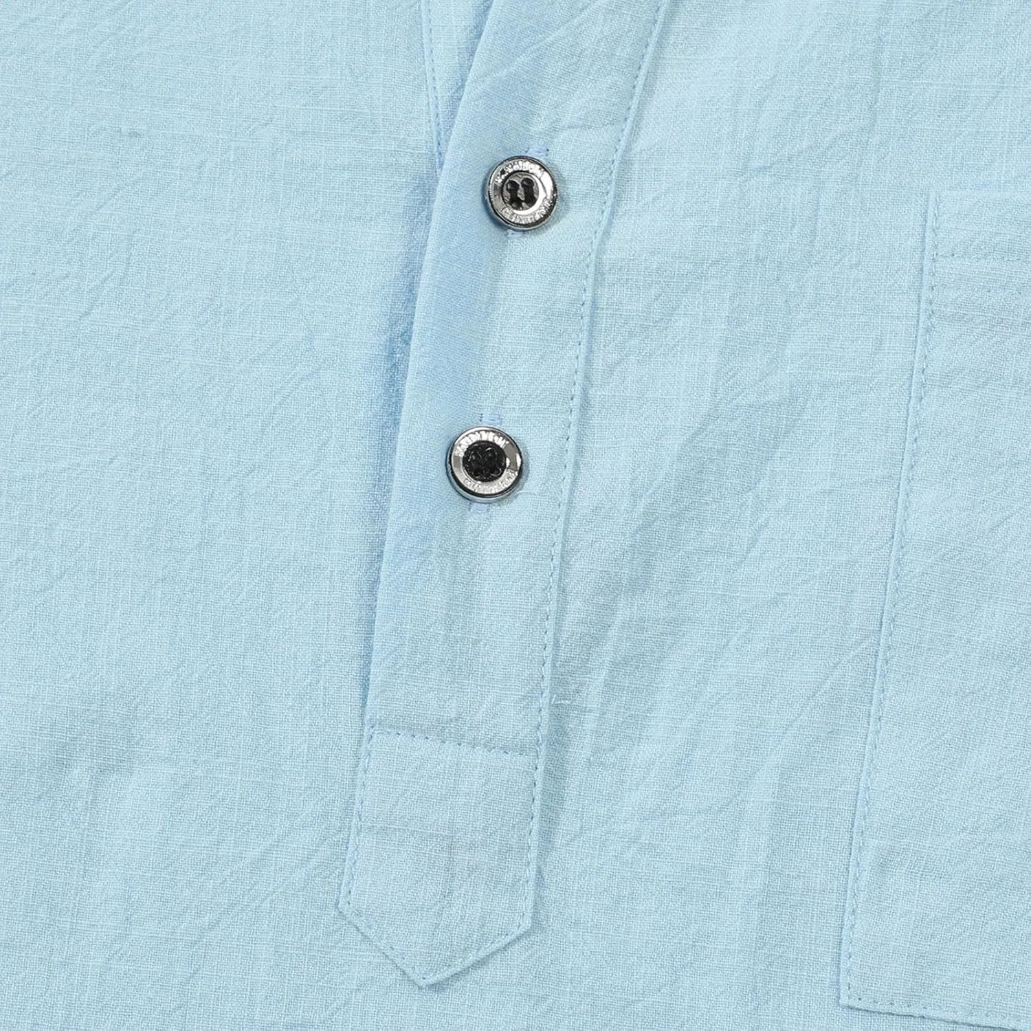 Мужская хлопковая рубашка Cotton Linen, светло-синий — фото 4