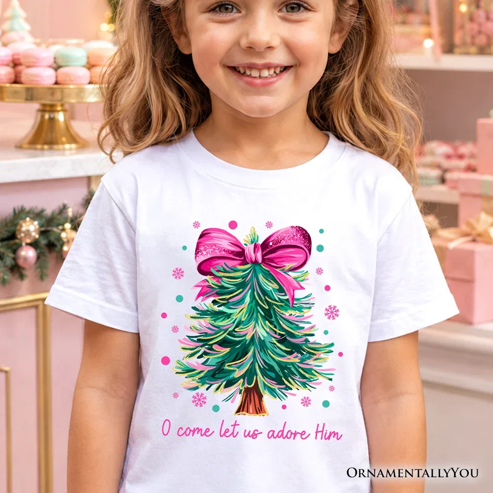 Детская футболка с принтом рождественской елки Coquette Christmas Tree OrnamentallyYou, Light Pink — фото 2